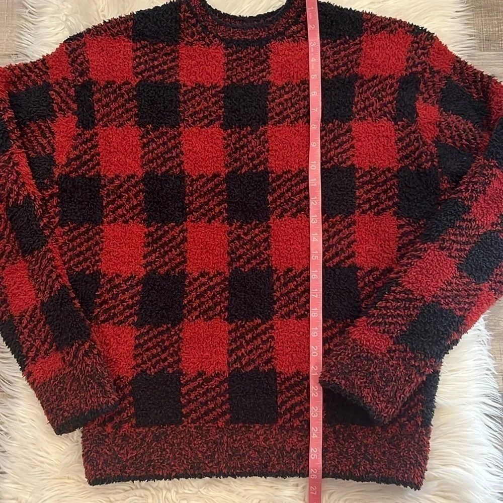 SKIMS plush buffalo plaid sweater S/M